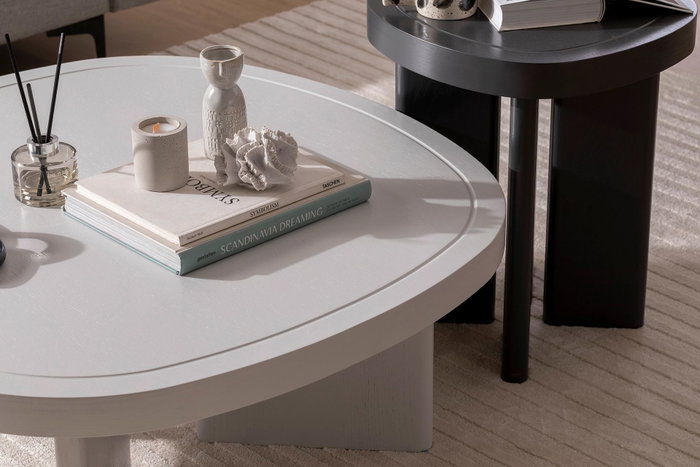 Hanah Home Mesa de Centro Gris de MDF Hanah Home Mesa de Centro Gris de MDF